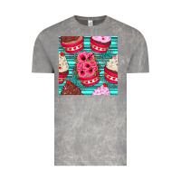 Cloud Rock valentines day flower cupcakes and serape seamless pattern Vintage Tee - BundleAndBundleShop