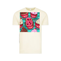 Vintage Arctic valentines day flower cupcakes and serape seamless pattern Vintage Tee - BundleAndBundleShop