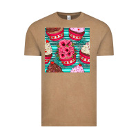 Vintage Coffee valentines day flower cupcakes and serape seamless pattern Vintage Tee - BundleAndBundleShop