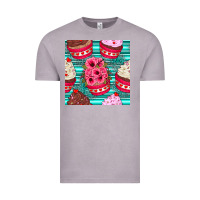 Vintage Zinc valentines day flower cupcakes and serape seamless pattern Vintage Tee - BundleAndBundleShop