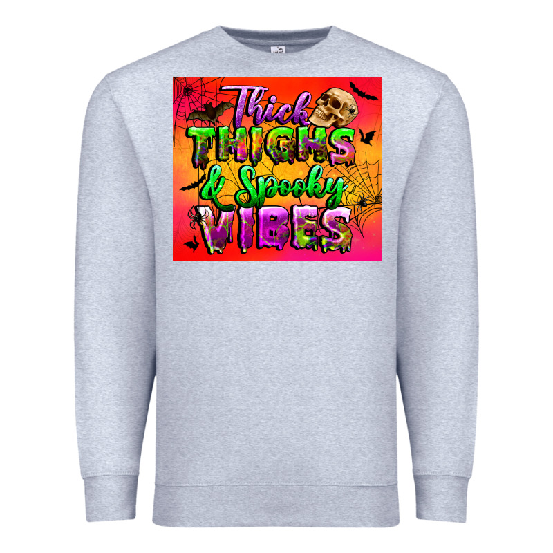 Thick Thighs And Spooky Vibes Tumbler Premium Sweatshirt by BundleAndBundleShop | Teevron