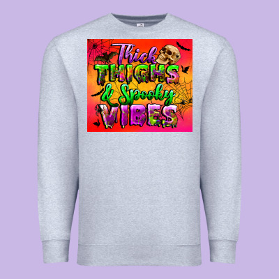 Thick Thighs And Spooky Vibes Tumbler Premium Sweatshirt Designed By Bundleandbundleshop