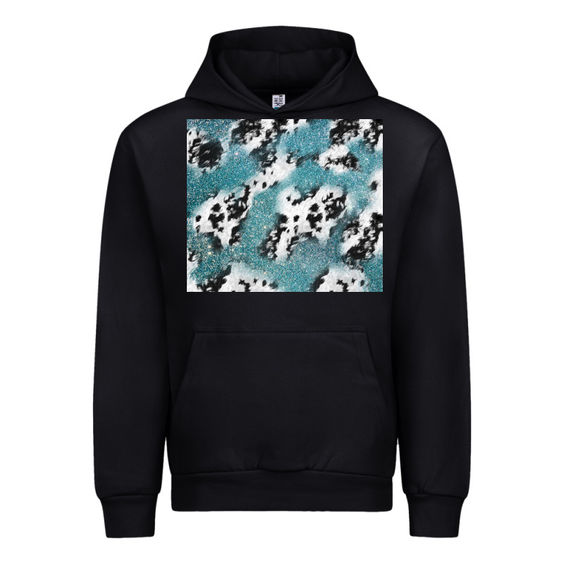 Teal Glitter And Cowhide Urban Hoodie by TumblerDesignByShophia | Teevron