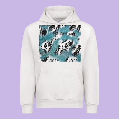 Teal Glitter And Cowhide Urban Hoodie Designed By Tumblerdesignbyshophia