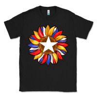 Black american flag and sunflower with star Classic Tee - Artiststas