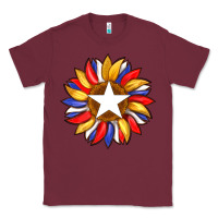 Burgundy american flag and sunflower with star Classic Tee - Artiststas