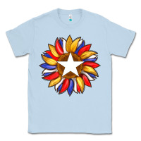 Dusty Blue american flag and sunflower with star Classic Tee - Artiststas