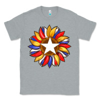 Heather Grey american flag and sunflower with star Classic Tee - Artiststas