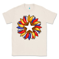 Natural american flag and sunflower with star Classic Tee - Artiststas