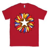 Red american flag and sunflower with star Classic Tee - Artiststas