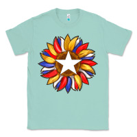 Seafoam american flag and sunflower with star Classic Tee - Artiststas
