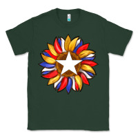 Sports Green american flag and sunflower with star Classic Tee - Artiststas