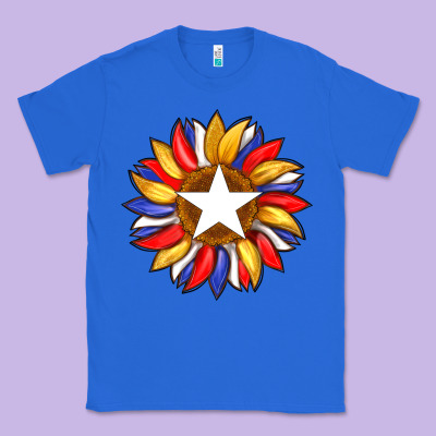American Flag And Sunflower With Star Classic Tee Designed By Artiststas
