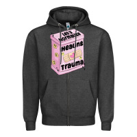 Charcoal Heather let's normalize healing trauma Zipper Hoodie - MaliasSmallBusiness