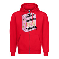 Red let's normalize healing trauma Zipper Hoodie - MaliasSmallBusiness