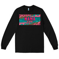Pink Roses Mama Of Girls License Plate Long Sleeve Tee | Teevron