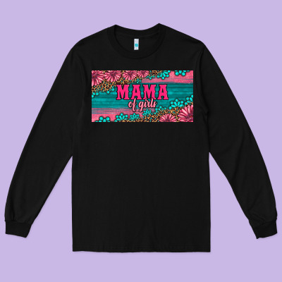 Pink Roses Mama Of Girls License Plate Long Sleeve Tee Designed By Artiststas