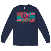 Navy pink roses mama of girls license plate Long Sleeve Tee - Artiststas