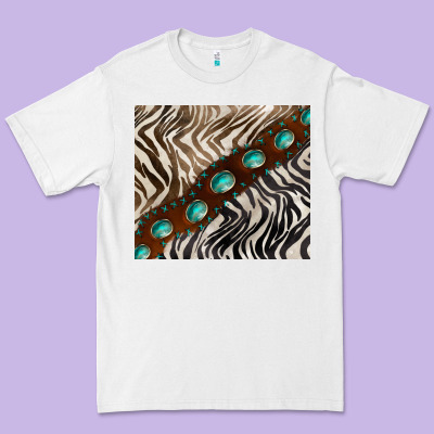 Zebra Gemstone Leather Premium Tee Designed By Barkaloodesign