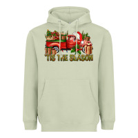 Matcha Tis' The Season Christmas Truck Heavyweight Hoodie - BundleAndBundleShop