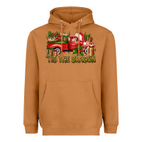 Meerkat Tis' The Season Christmas Truck Heavyweight Hoodie - BundleAndBundleShop