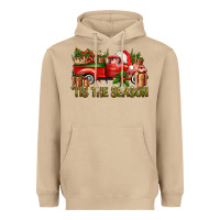 Mushroom Tis' The Season Christmas Truck Heavyweight Hoodie - BundleAndBundleShop