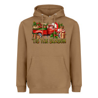 Toasted Coconut Tis' The Season Christmas Truck Heavyweight Hoodie - BundleAndBundleShop
