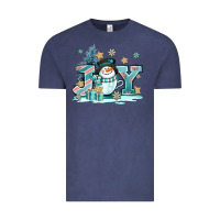 Vintage Denim cute coffeecup snowmanand joy Vintage Tee - AdoDesignShop