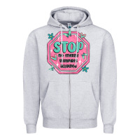 Heather Grey stop no energy vampires allowed Zipper Hoodie - MaliasSmallBusiness