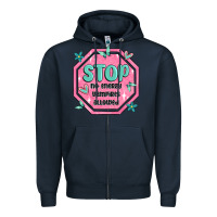 Navy stop no energy vampires allowed Zipper Hoodie - MaliasSmallBusiness