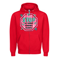 Red stop no energy vampires allowed Zipper Hoodie - MaliasSmallBusiness