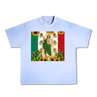 Grape Ice San Judas with Mexican Flag Urban Heavy Tee - JahusDesignShop