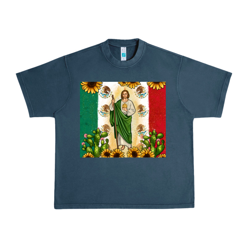 San Judas With Mexican Flag Urban Heavy Tee by JahusDesignShop | Teevron