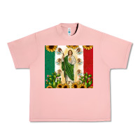 Salmon San Judas with Mexican Flag Urban Heavy Tee - JahusDesignShop