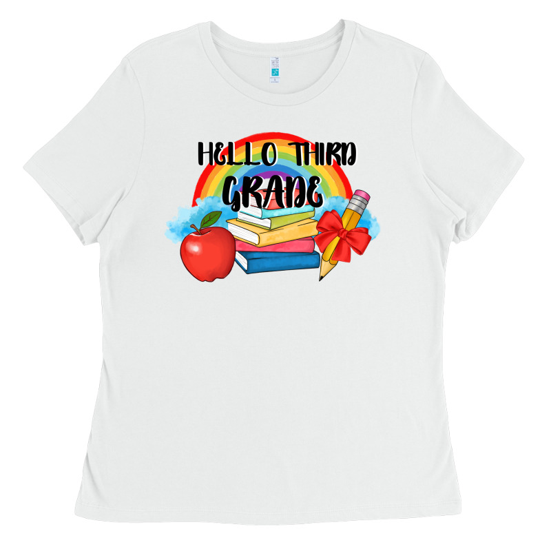 Back To School Hello Third Grade 3200x2400 Ladies Tee by AdoDesignShop | Teevron