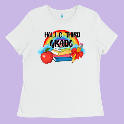 Back To School Hello Third Grade 3200x2400 Ladies Tee Designed By Adodesignshop