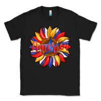 Black america with american flag colors and sunflower with star Classic Tee - Artiststas
