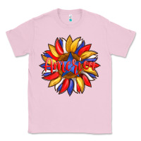 Bubblegum Pink america with american flag colors and sunflower with star Classic Tee - Artiststas