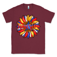 Burgundy america with american flag colors and sunflower with star Classic Tee - Artiststas