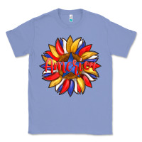 Colony Blue america with american flag colors and sunflower with star Classic Tee - Artiststas