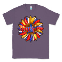 Lavender america with american flag colors and sunflower with star Classic Tee - Artiststas