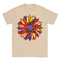 Mushroom america with american flag colors and sunflower with star Classic Tee - Artiststas