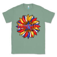 Sage america with american flag colors and sunflower with star Classic Tee - Artiststas