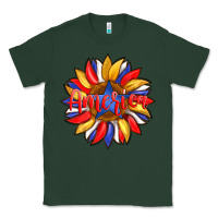 Sports Green america with american flag colors and sunflower with star Classic Tee - Artiststas