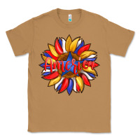 Toasted Coconut america with american flag colors and sunflower with star Classic Tee - Artiststas