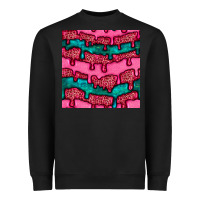 Black valentines day leopard and turquoise gemstone seamless pattern Heavyweight Sweatshirt - BundleAndBundleShop