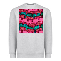 Heather Grey valentines day leopard and turquoise gemstone seamless pattern Heavyweight Sweatshirt - BundleAndBundleShop