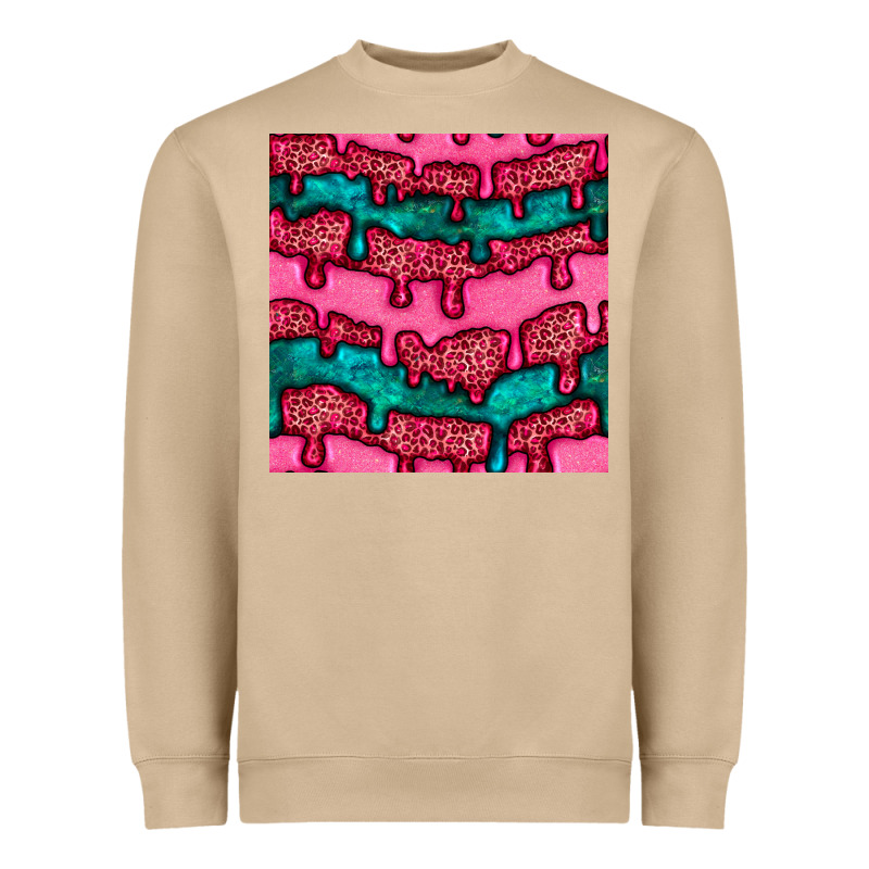 Valentines Day Leopard And Turquoise Gemstone Seamless Pattern Heavyweight Sweatshirt by BundleAndBundleShop | Teevron