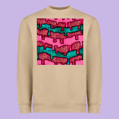 Valentines Day Leopard And Turquoise Gemstone Seamless Pattern Heavyweight Sweatshirt Designed By Bundleandbundleshop