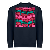 Navy valentines day leopard and turquoise gemstone seamless pattern Heavyweight Sweatshirt - BundleAndBundleShop